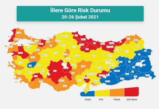 Yeni risk haritası yayımlandı! İşte illerdeki son durum…