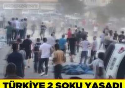 Mardin'de freni patlayan TIR kalabalığın arasına daldı