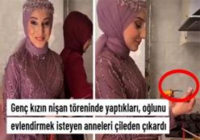 Gelin adayının nişan töreninde yaptıkları